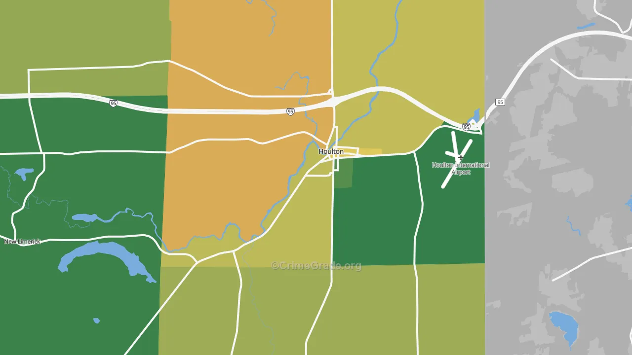 Houlton, ME Map of Drug-Related Crime Rates