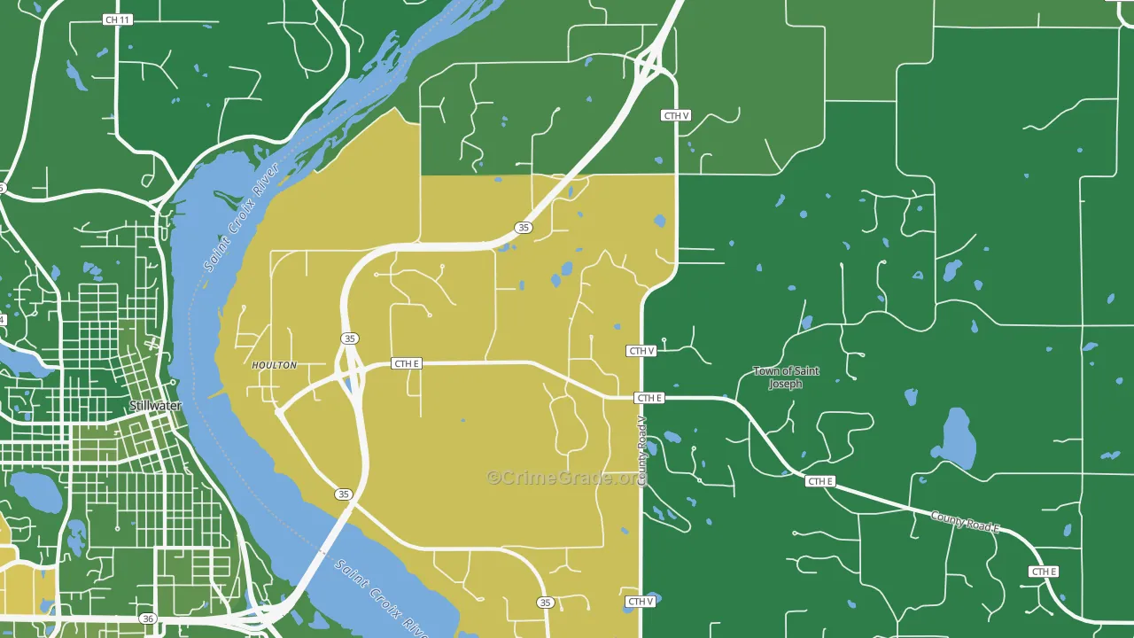 Houlton, WI Map of Drug-Related Crime Rates