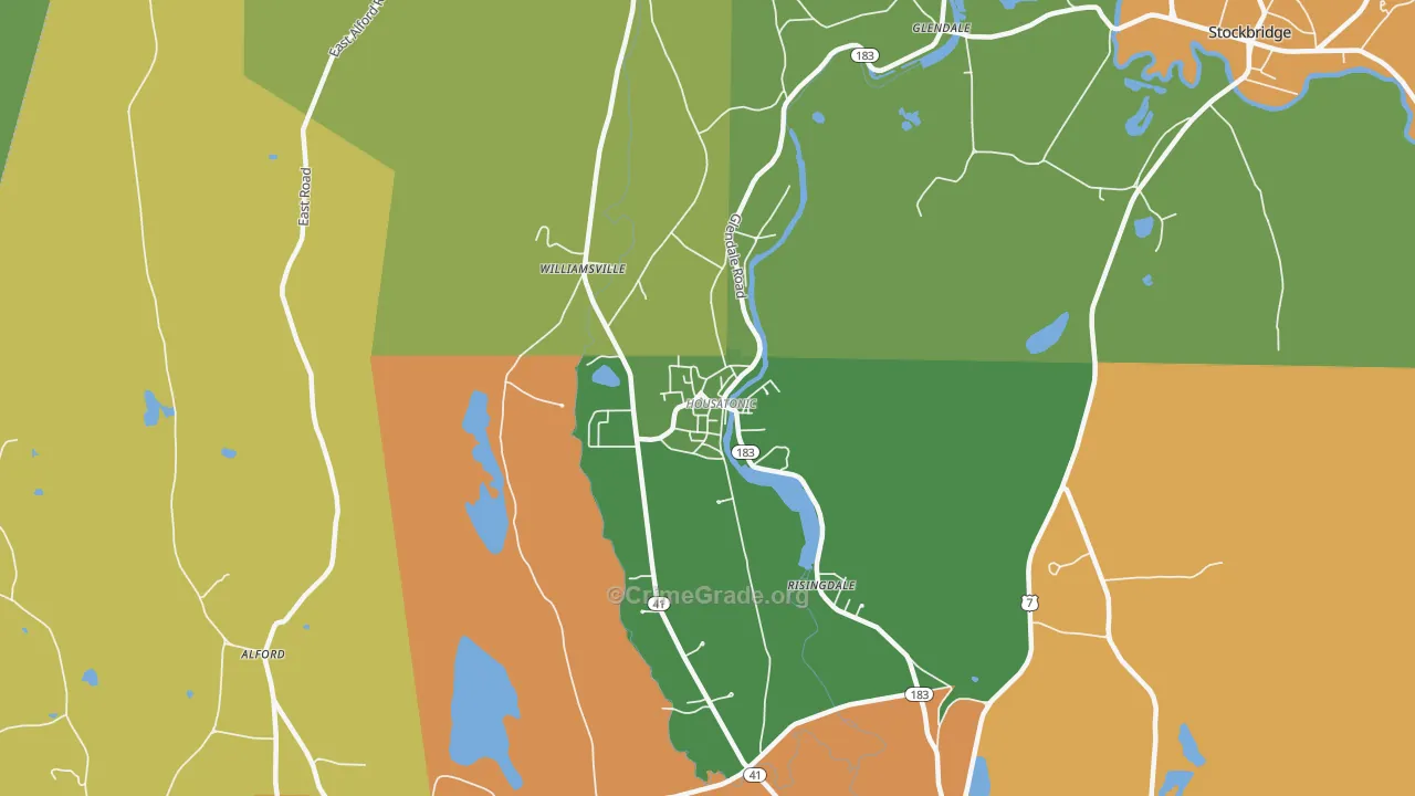 Housatonic, MA Map of Drug-Related Crime Rates