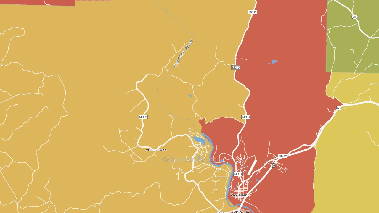 House Creek, MO Map of Drug-Related Crime Rates