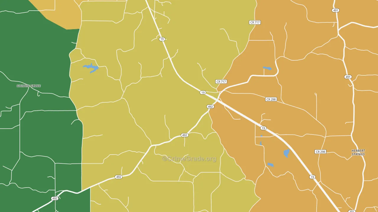 House, MS Map of Drug-Related Crime Rates