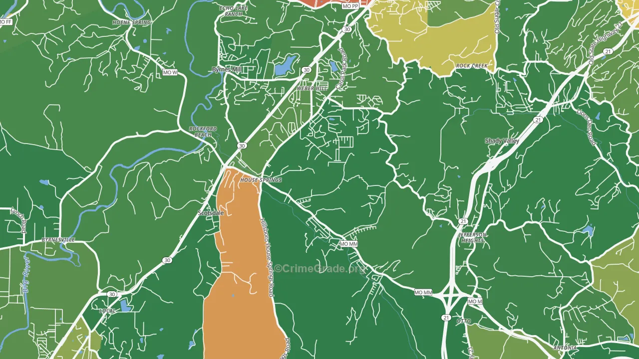House Springs, MO Map of Drug-Related Crime Rates