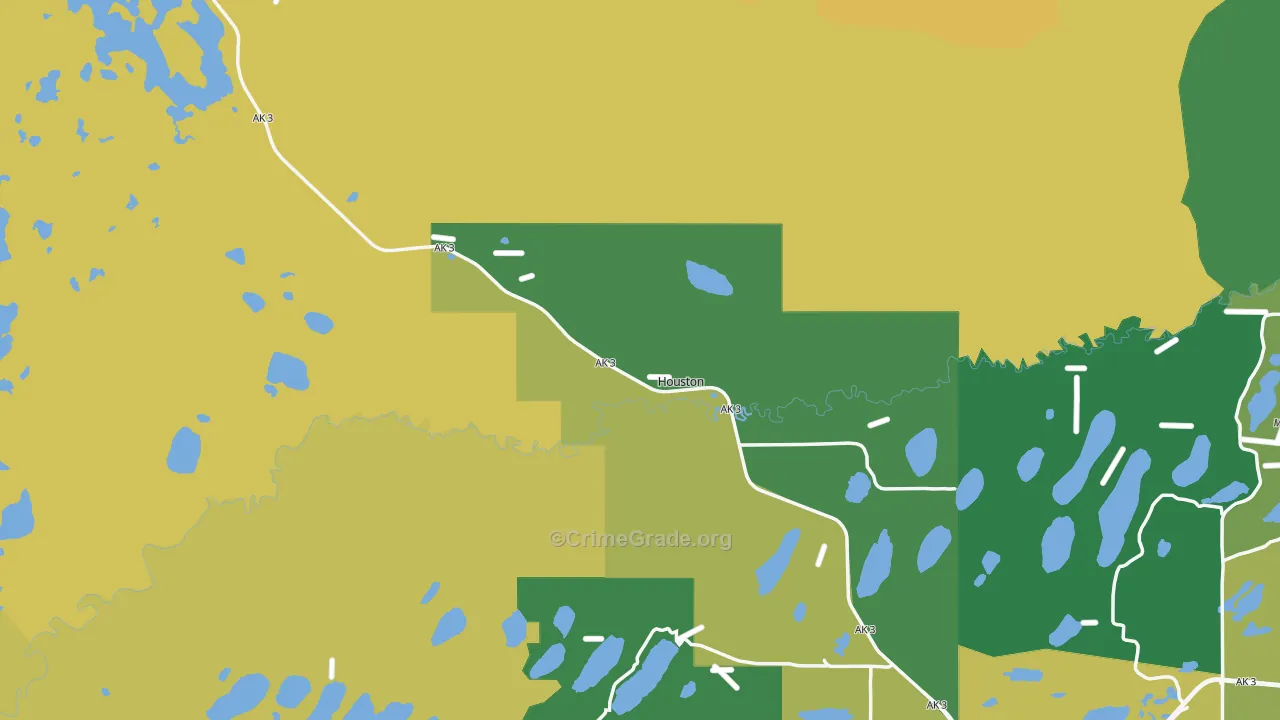 Houston, AK Map of Drug-Related Crime Rates