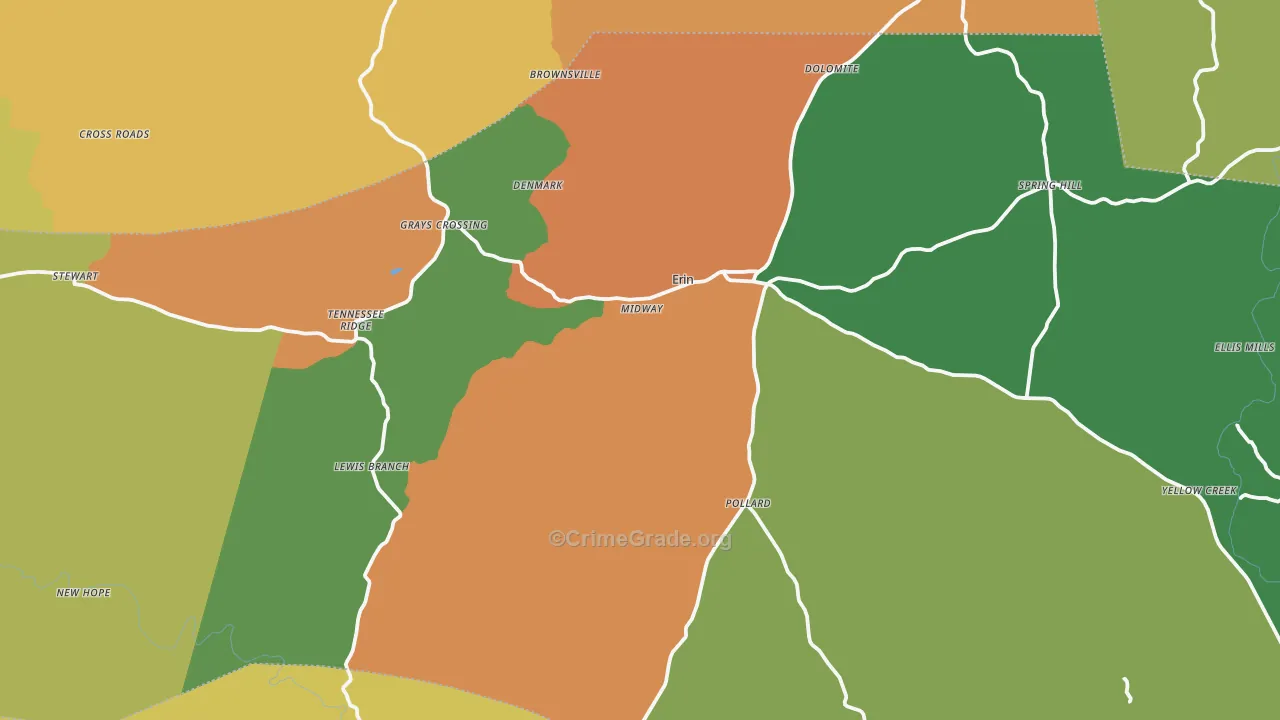 Houston County, TN Map of Drug-Related Crime Rates