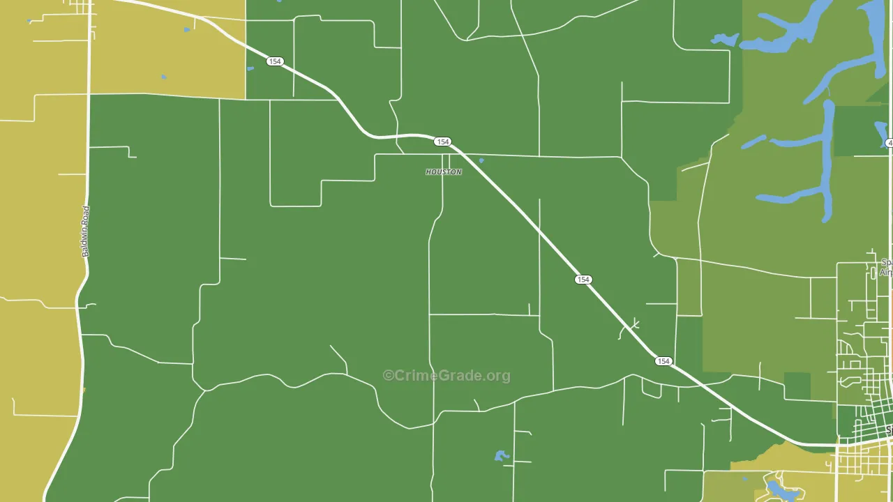 Houston, IL Map of Drug-Related Crime Rates