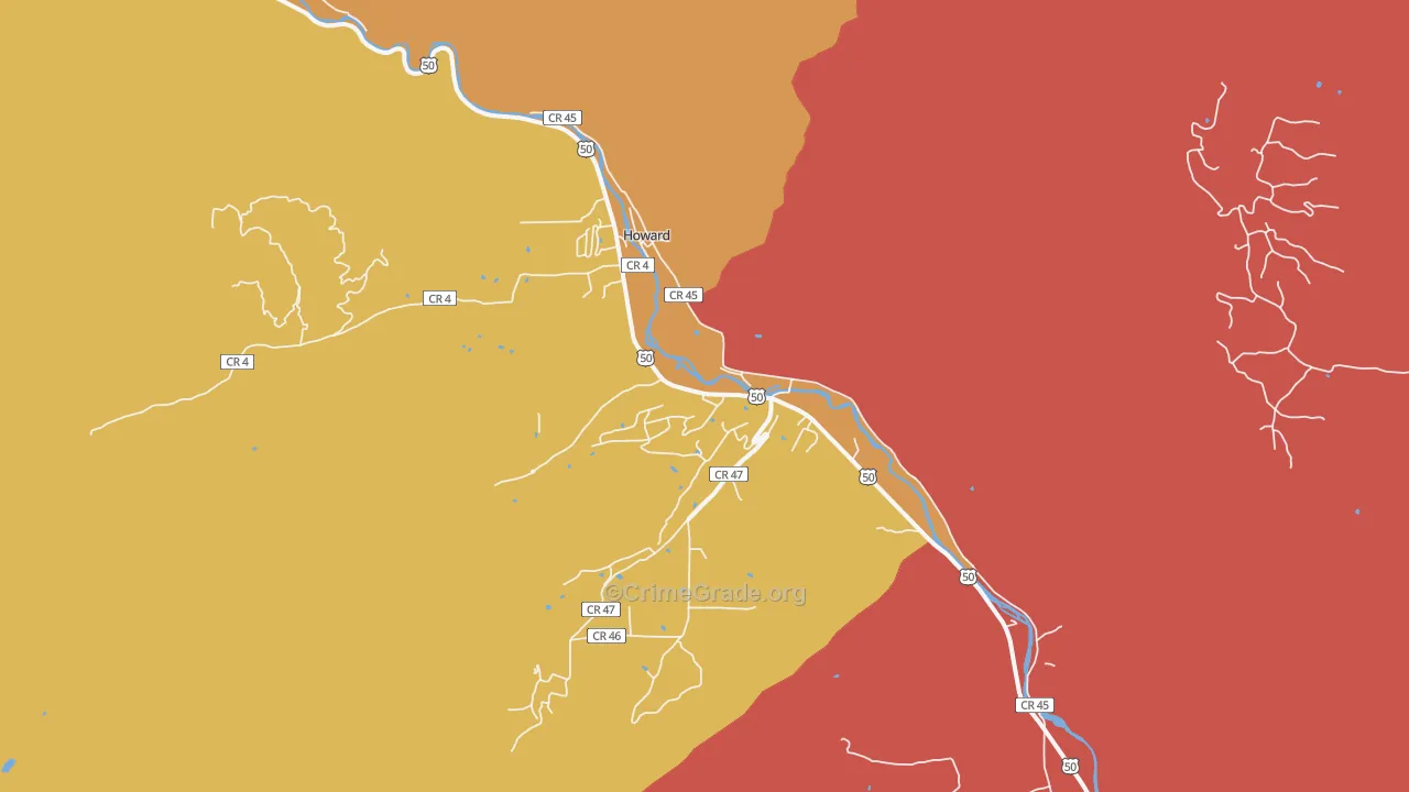 Howard, CO Map of Drug-Related Crime Rates