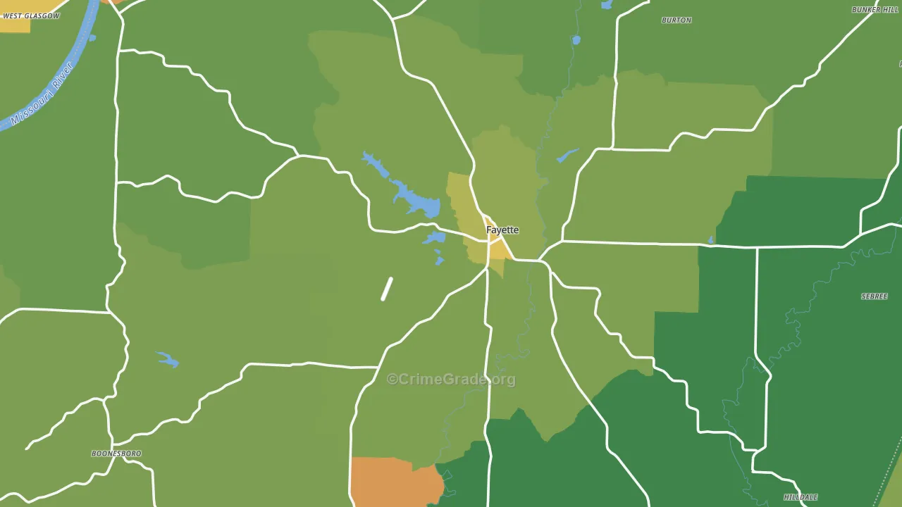 Howard County, MO Map of Drug-Related Crime Rates