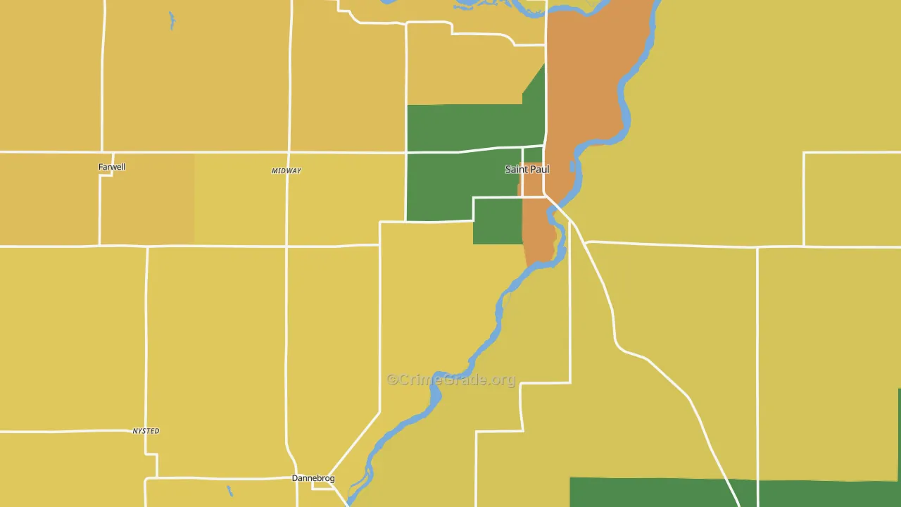 Howard County, NE Map of Drug-Related Crime Rates