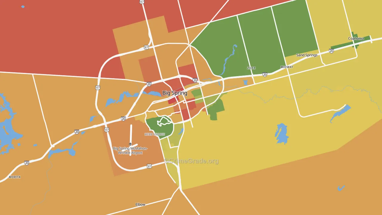 Howard County, TX Map of Drug-Related Crime Rates
