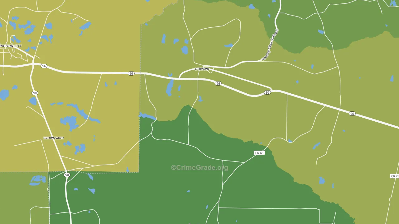 Howard, GA Map of Drug-Related Crime Rates