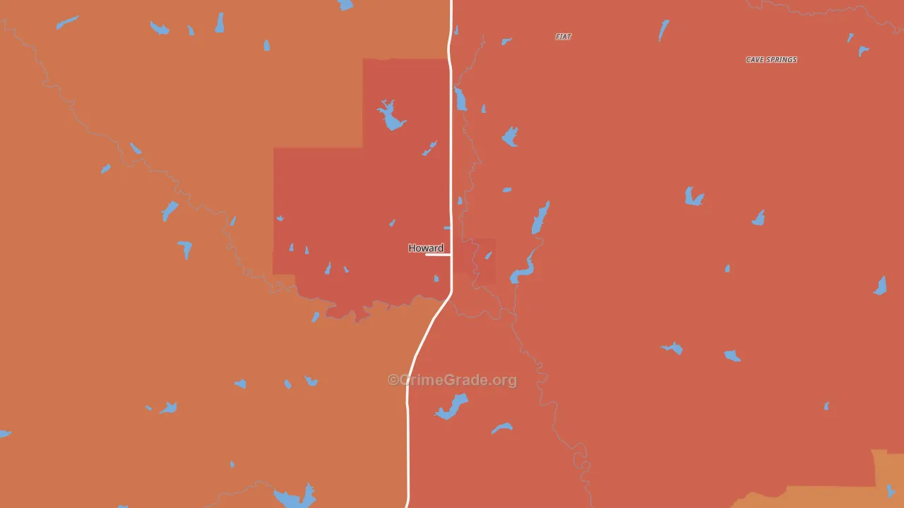 Howard, KS Map of Drug-Related Crime Rates