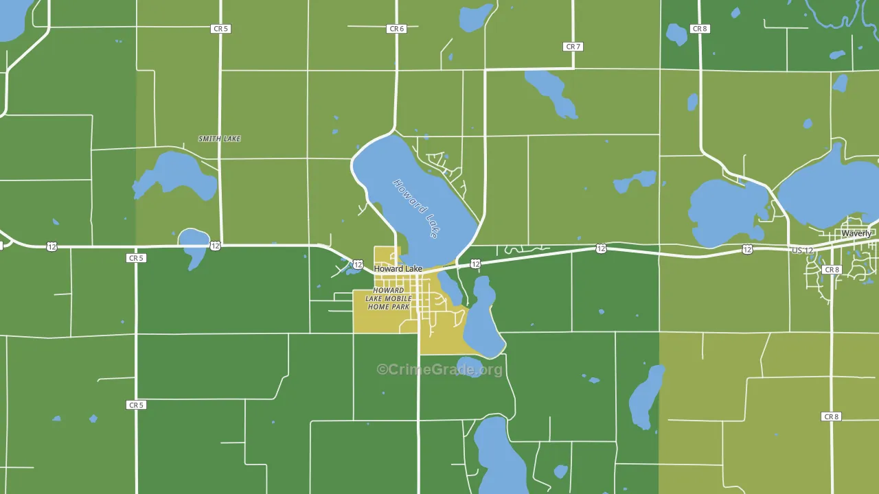 Howard Lake, MN Map of Drug-Related Crime Rates