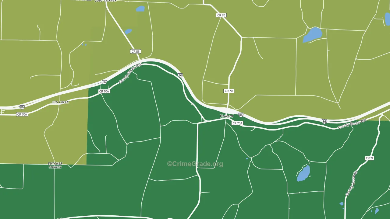 Howard, NY Map of Drug-Related Crime Rates