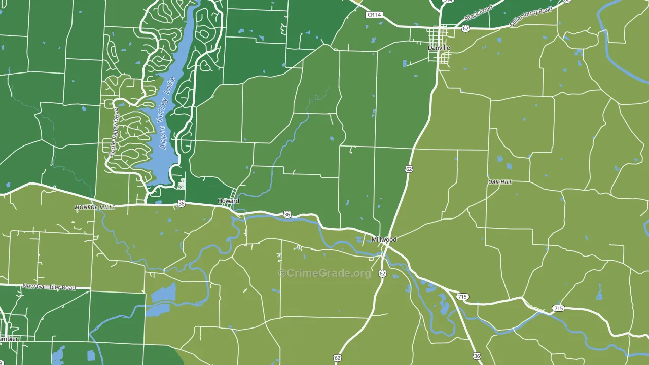 Howard, OH Map of Drug-Related Crime Rates