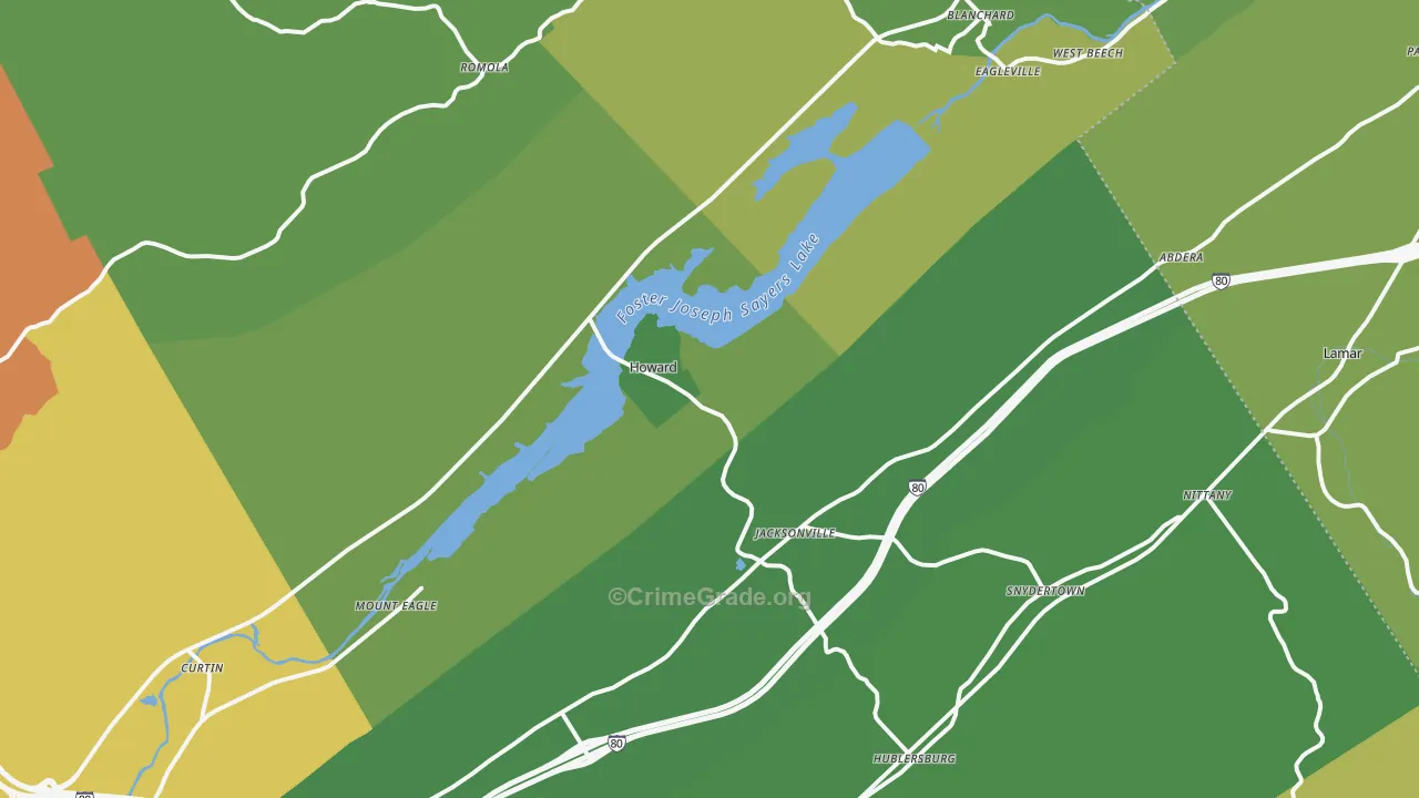 Howard, PA Map of Drug-Related Crime Rates