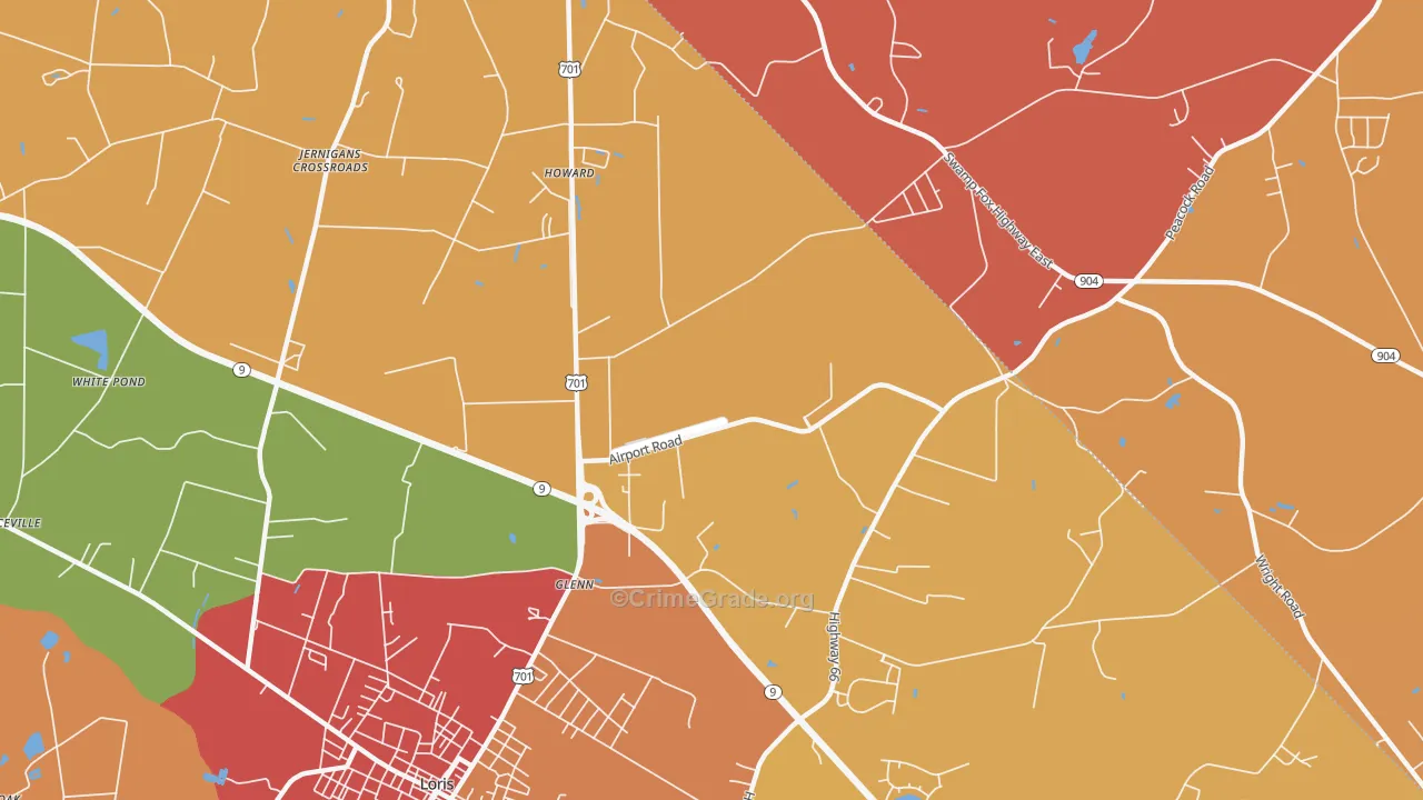 Howard, SC Map of Drug-Related Crime Rates