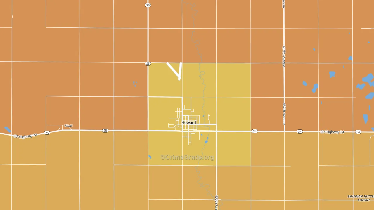 Howard, SD Map of Drug-Related Crime Rates