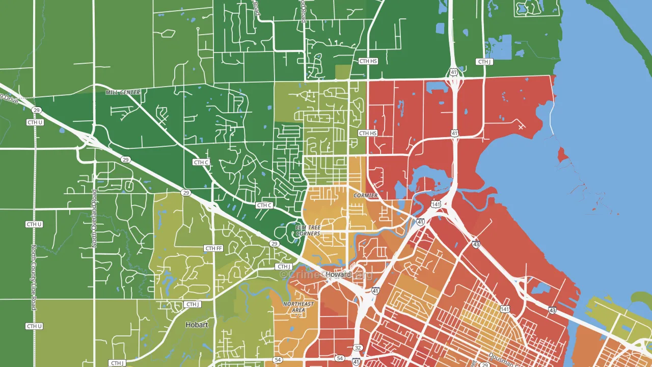 Howard, WI Map of Drug-Related Crime Rates