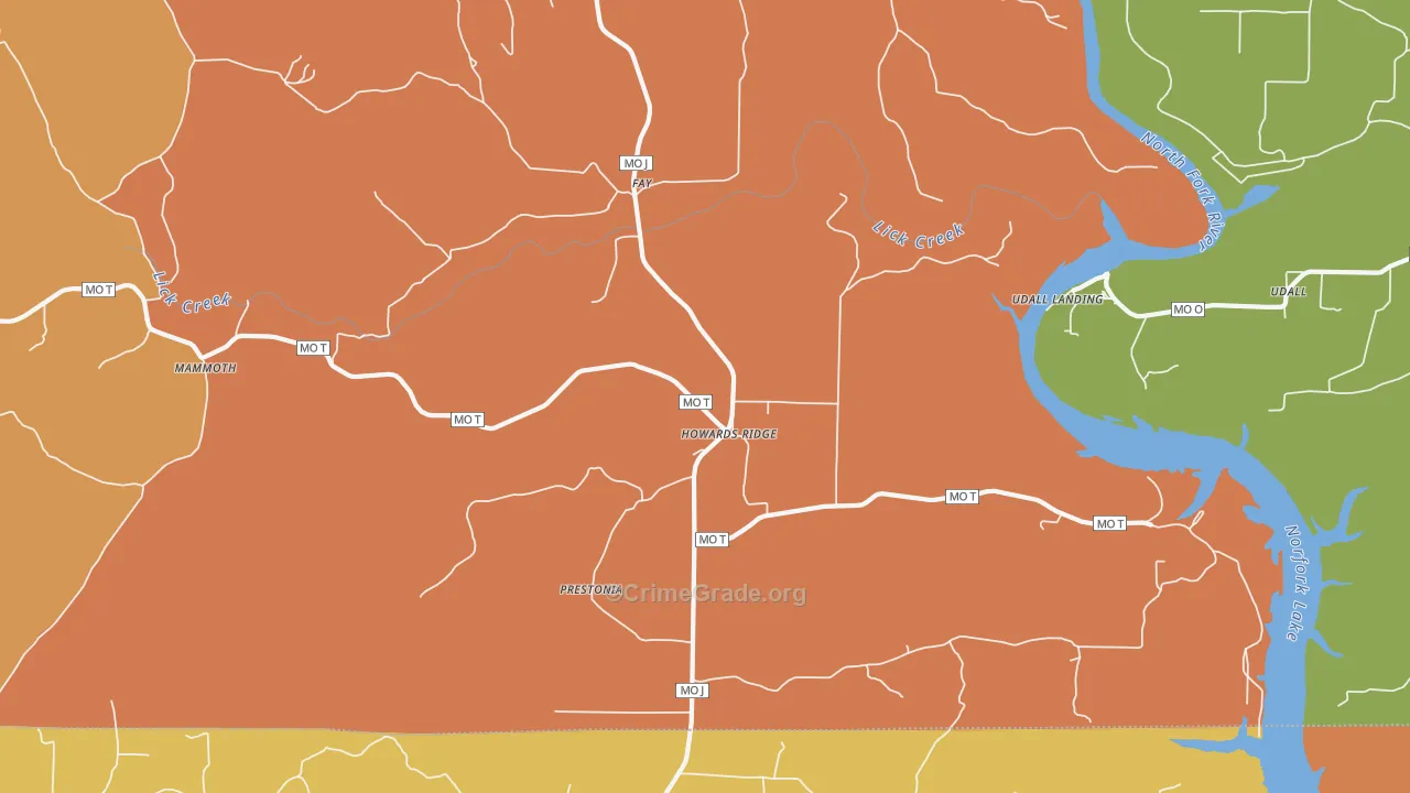 Howards Ridge, MO Map of Drug-Related Crime Rates