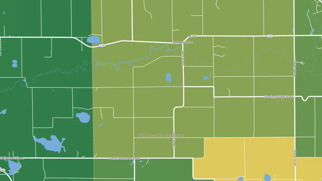 Howardsville, MI Map of Drug-Related Crime Rates