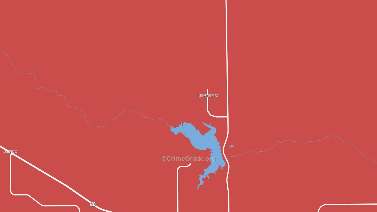 Howardwick, TX Map of Drug-Related Crime Rates