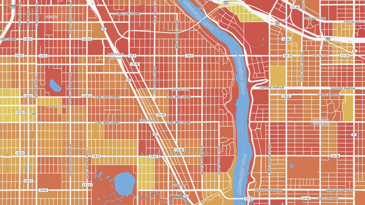 Howe, Minneapolis, MN Map of Drug-Related Crime Rates
