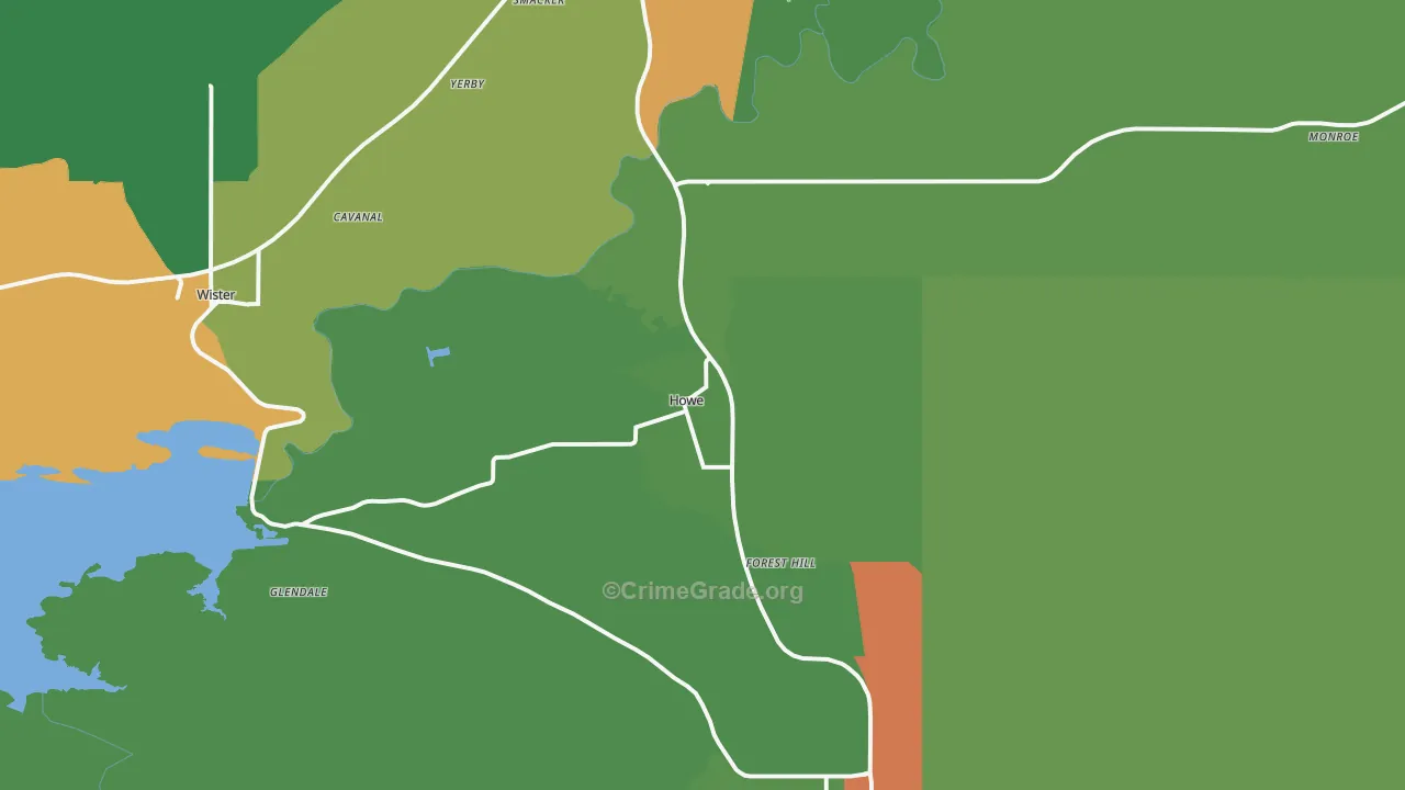 Howe, OK Map of Drug-Related Crime Rates