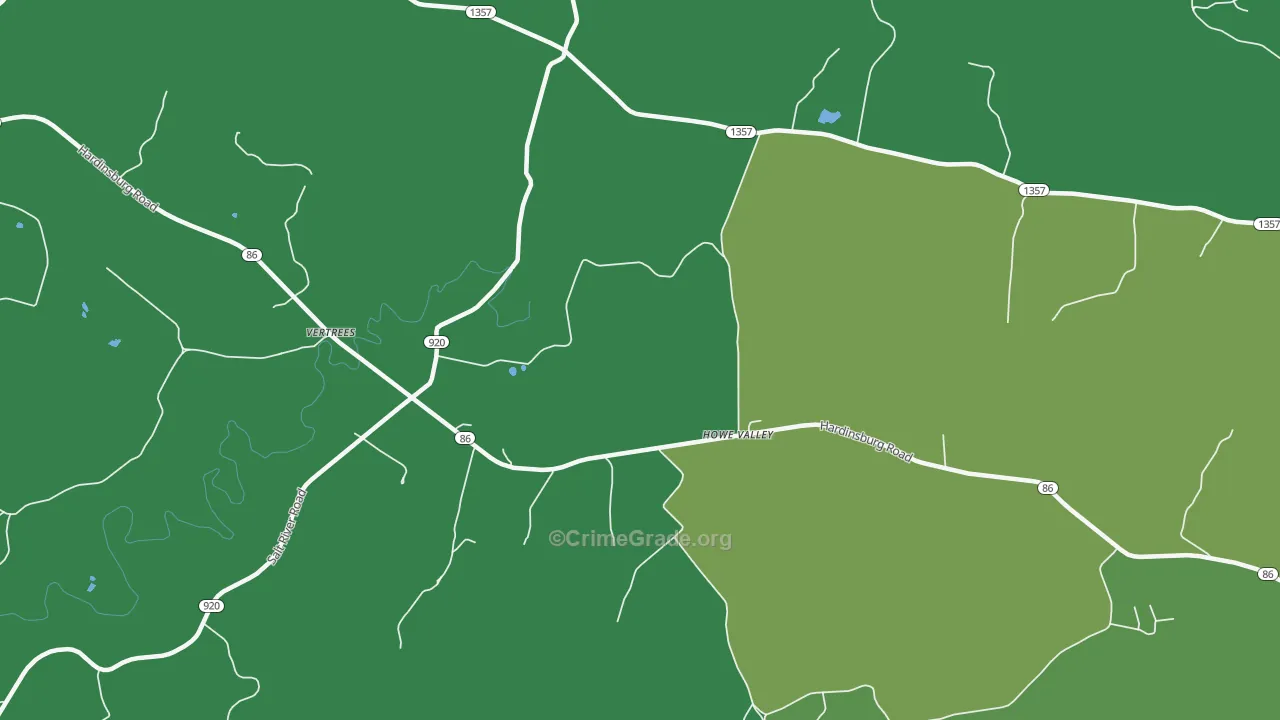 Howe Valley, KY Map of Drug-Related Crime Rates