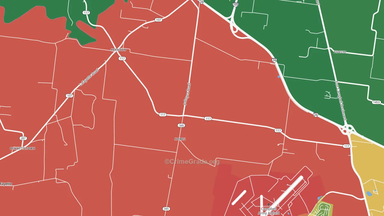 Howel, KY Map of Drug-Related Crime Rates