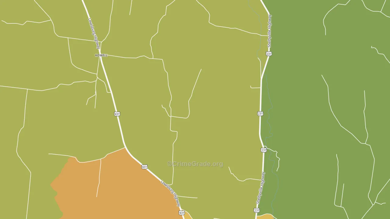 Howell, TN Map of Drug-Related Crime Rates