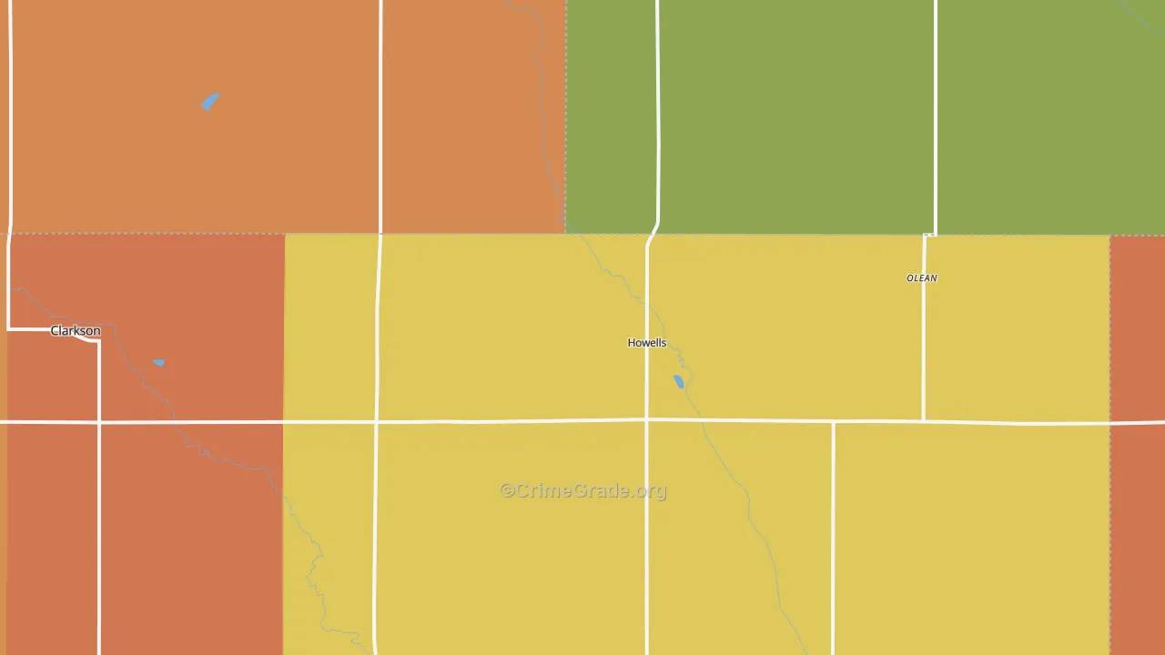 Howells, NE Map of Drug-Related Crime Rates