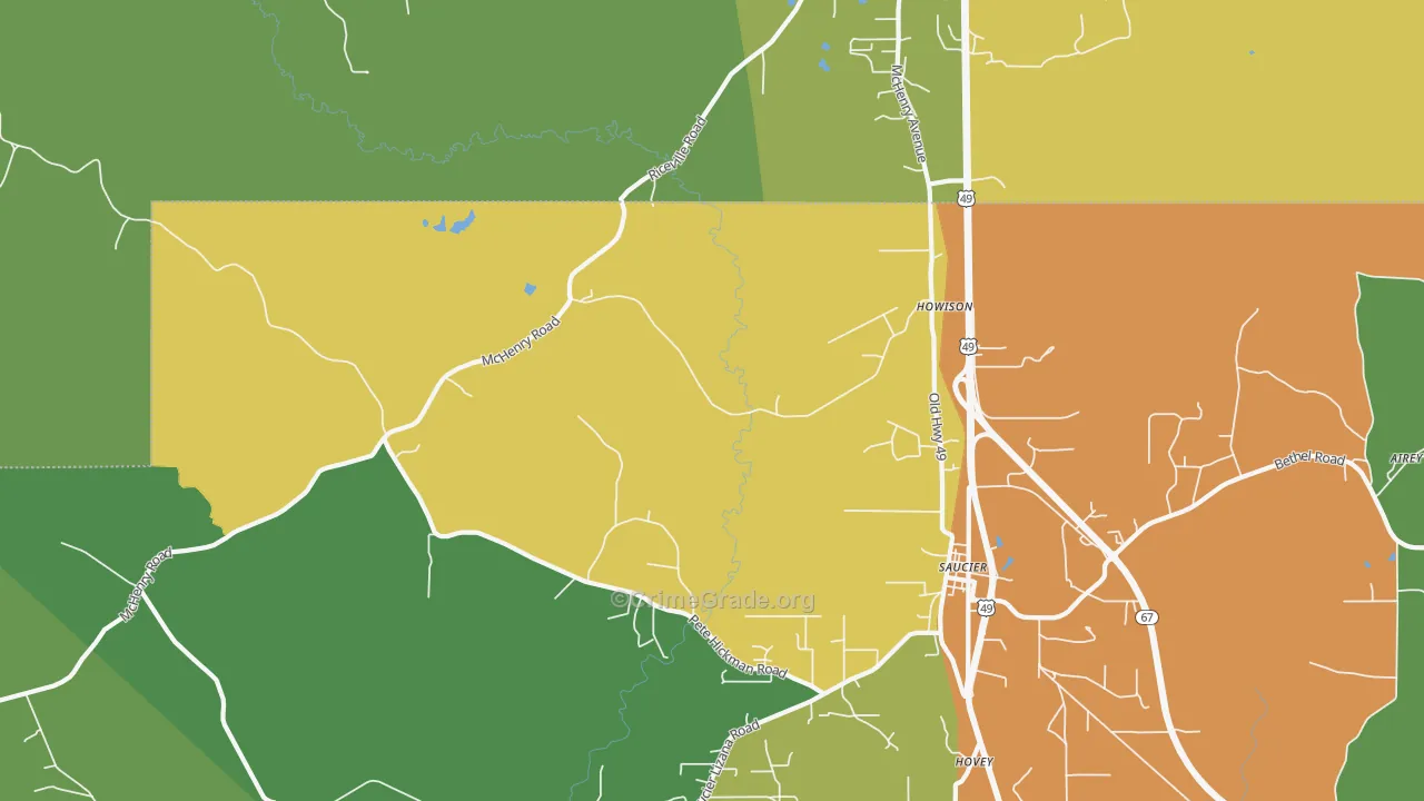 Howison, MS Map of Drug-Related Crime Rates