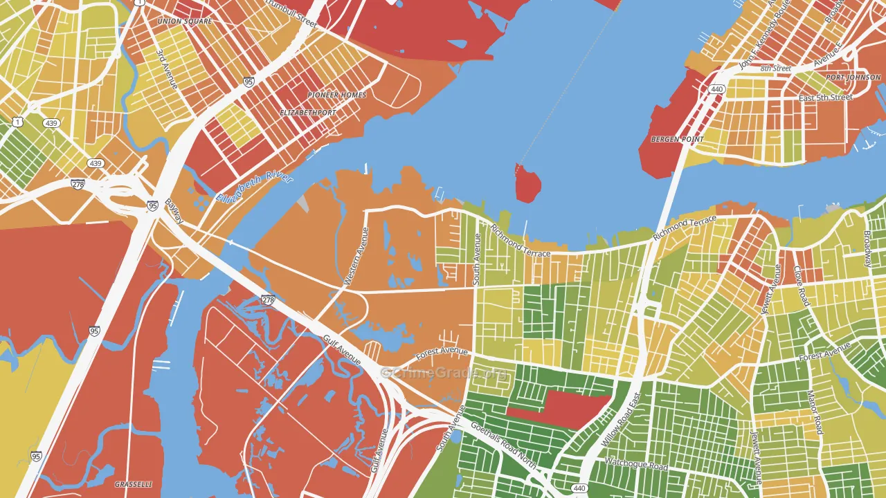 Howland Hook, Staten Island, NY Map of Drug-Related Crime Rates