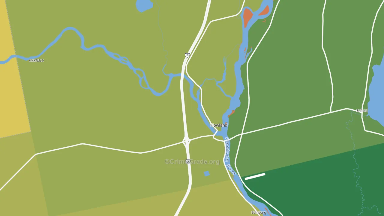Howland, ME Map of Drug-Related Crime Rates