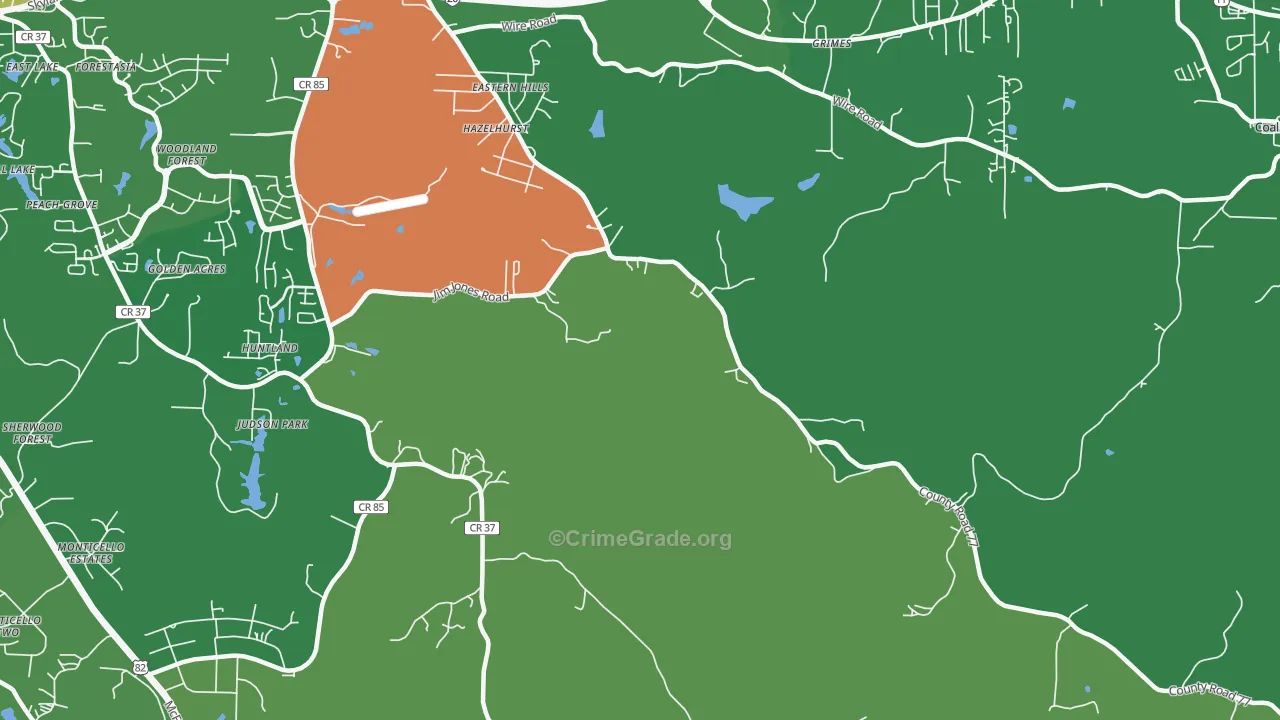 Howton, AL Map of Drug-Related Crime Rates