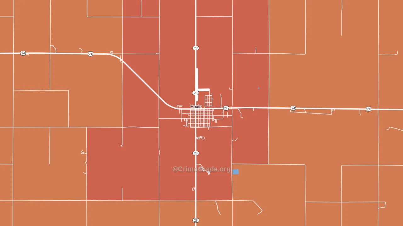 Hoxie, KS Map of Drug-Related Crime Rates