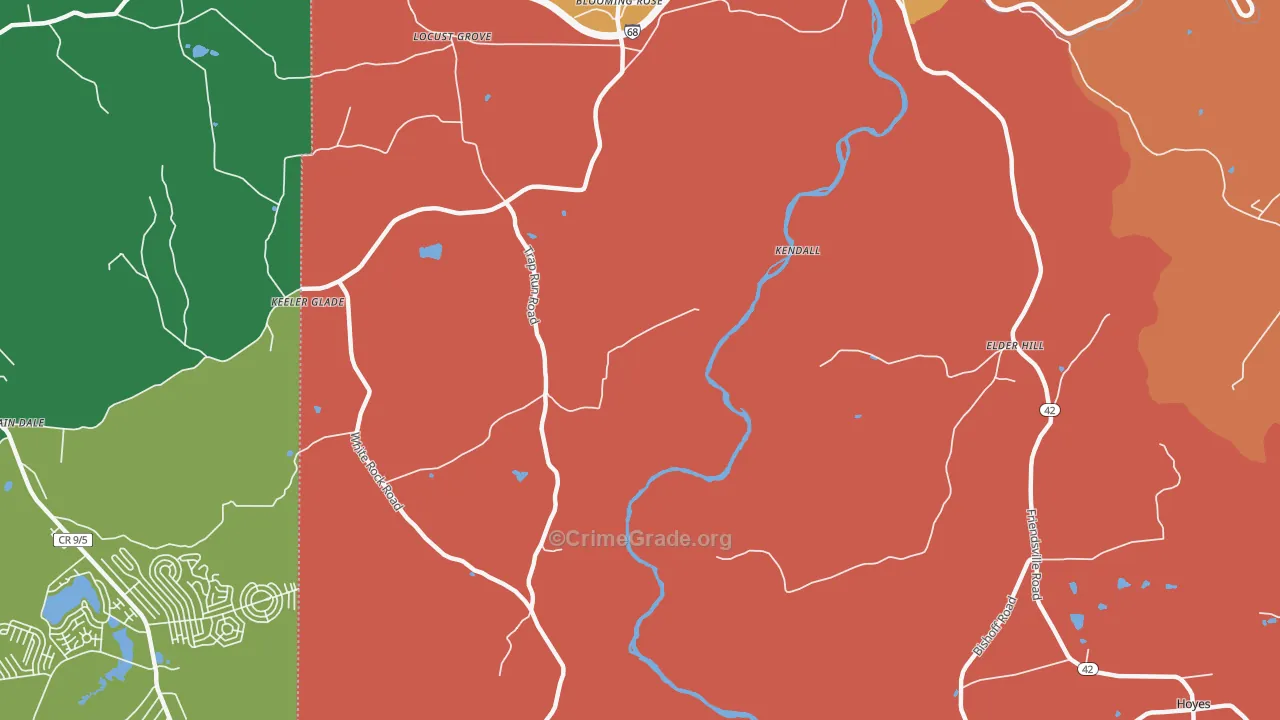 Hoyes, MD Map of Drug-Related Crime Rates