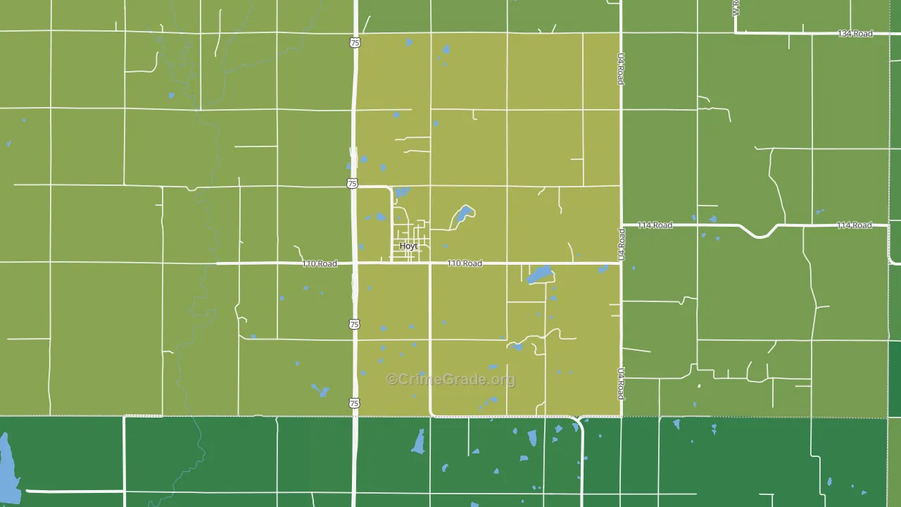 Hoyt, KS Map of Drug-Related Crime Rates