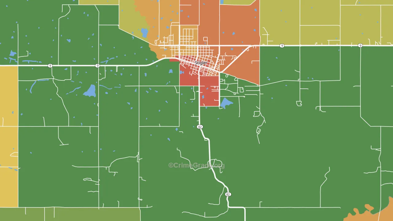 Hoyt, OK Map of Drug-Related Crime Rates