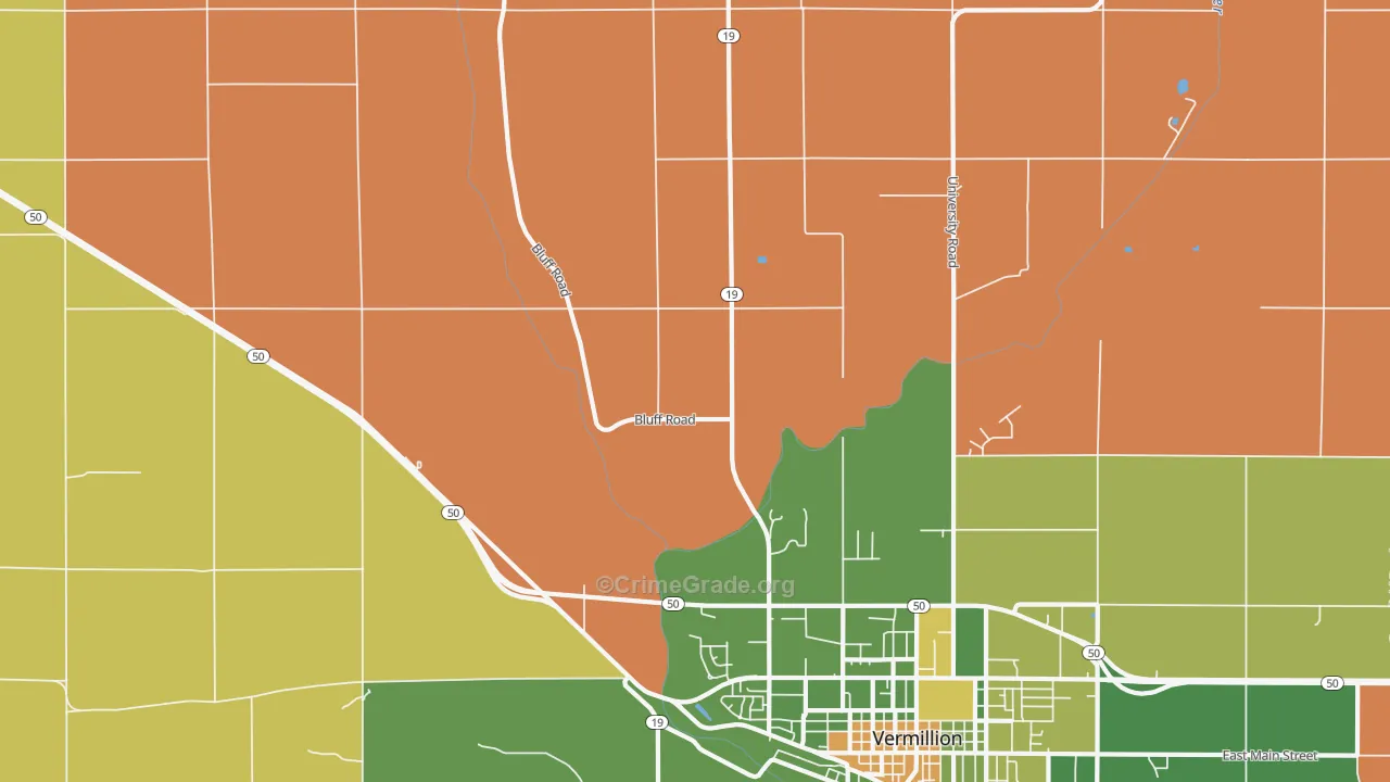 Hub City, SD Map of Drug-Related Crime Rates