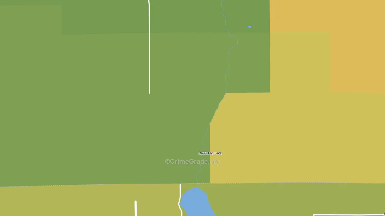 Hubbard Lake, MI Map of Drug-Related Crime Rates