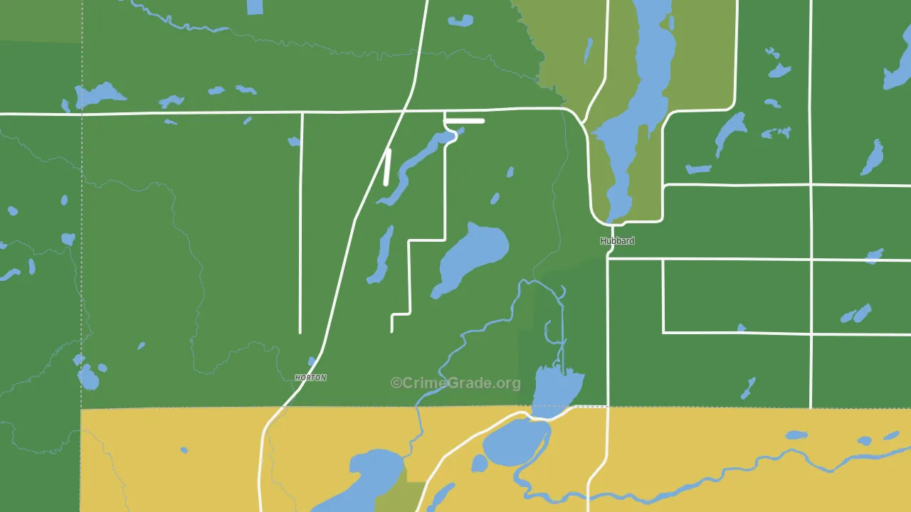 Hubbard, MN Map of Drug-Related Crime Rates