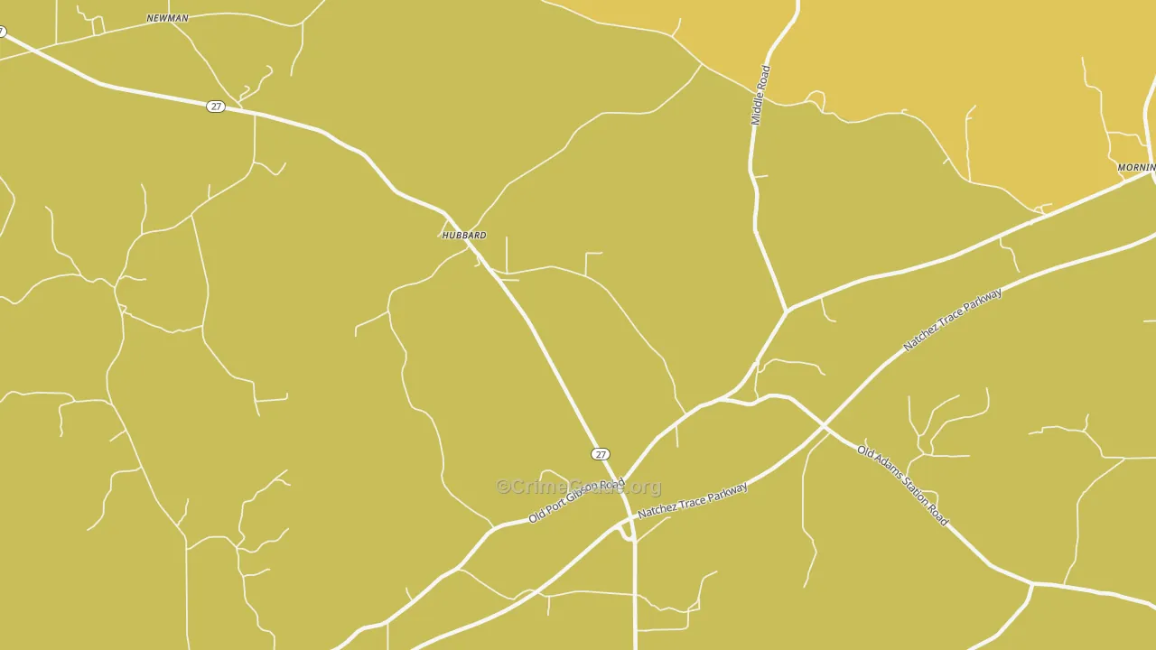 Hubbard, MS Map of Drug-Related Crime Rates