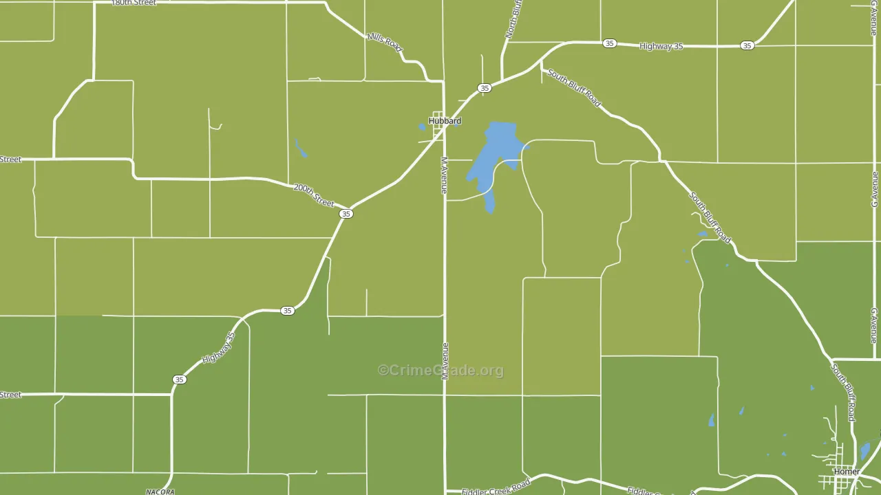 Hubbard, NE Map of Drug-Related Crime Rates