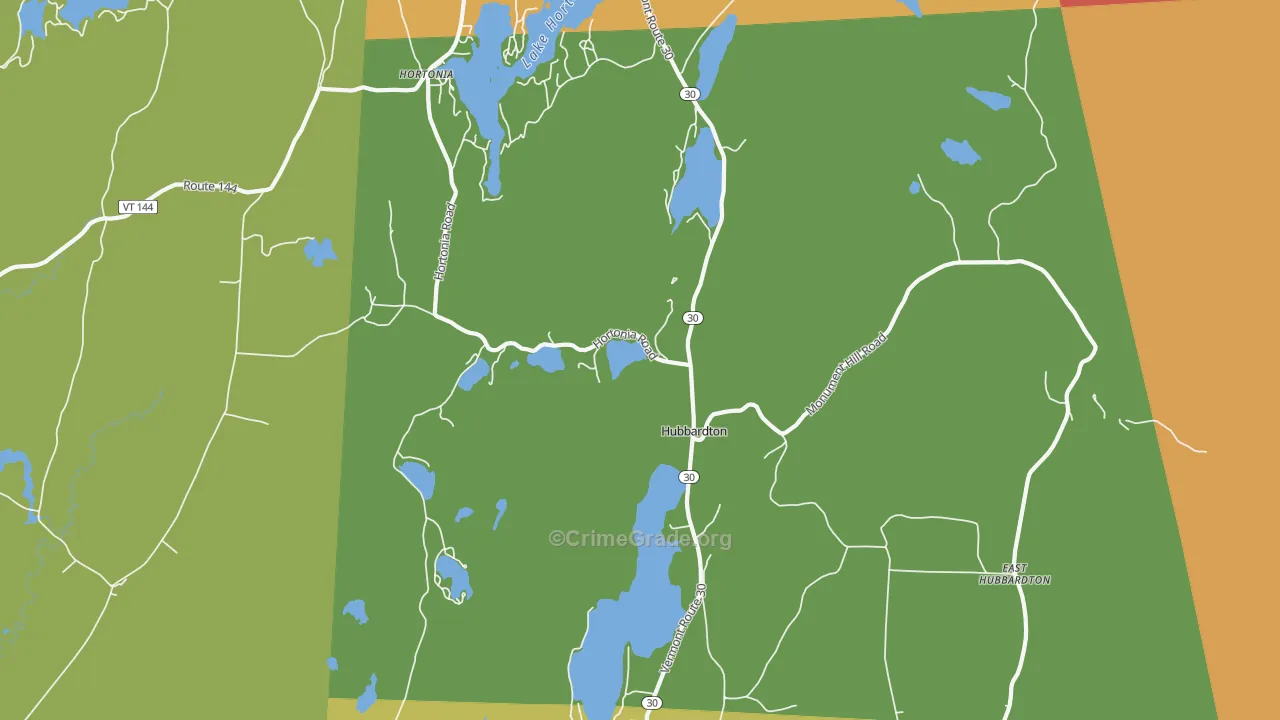 Hubbardton, VT Map of Drug-Related Crime Rates