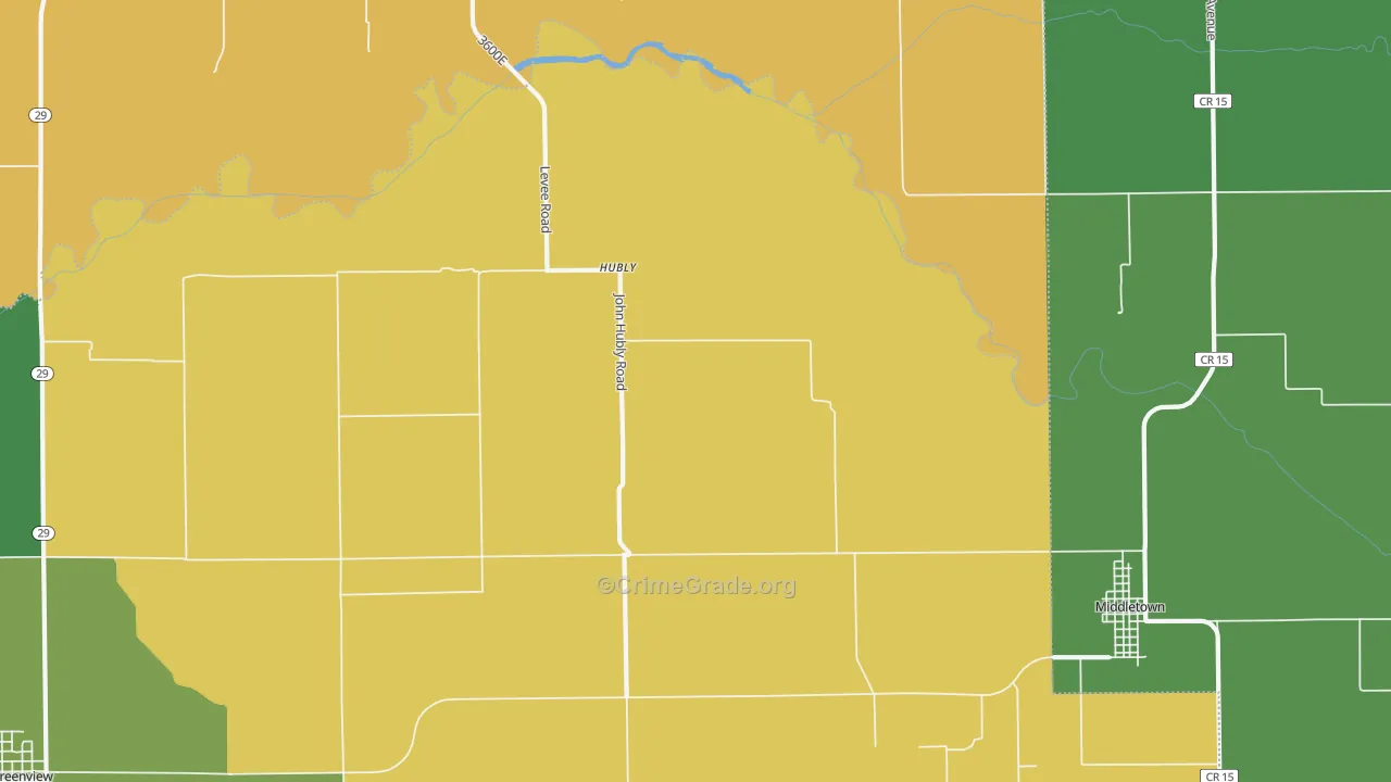 Hubly, IL Map of Drug-Related Crime Rates