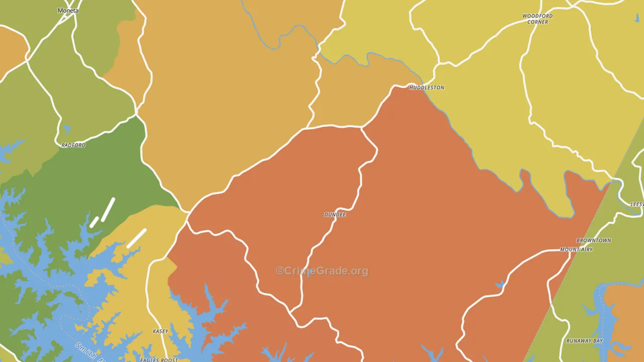 Huddleston, VA Map of Drug-Related Crime Rates