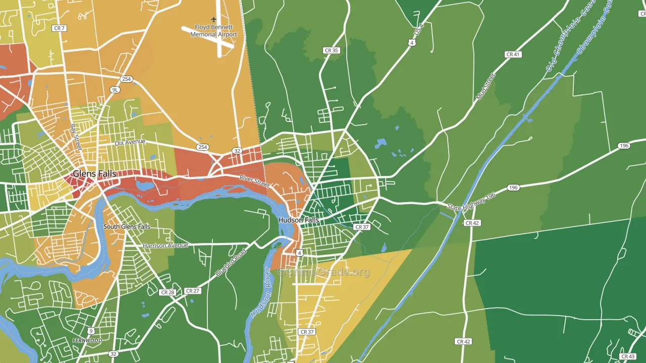 Hudson Falls, NY Map of Drug-Related Crime Rates