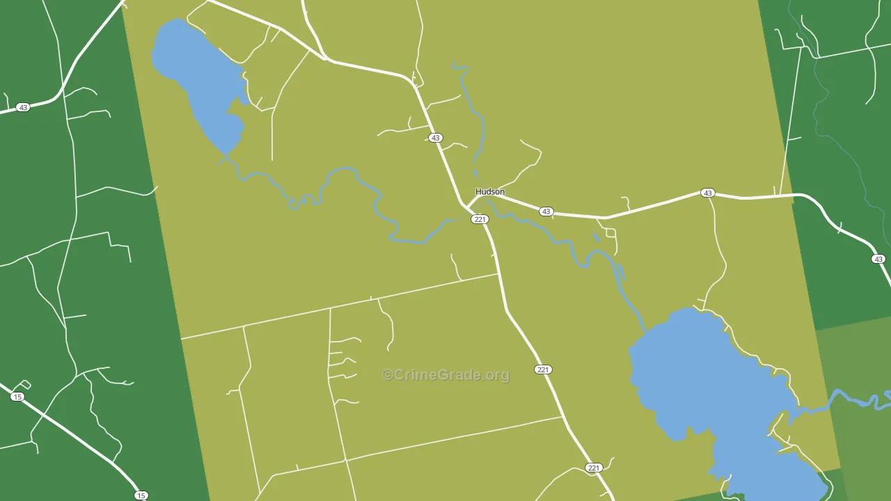 Hudson, ME Map of Drug-Related Crime Rates