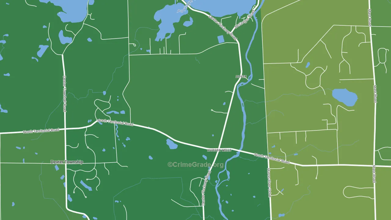 Hudson Mills, MI Map of Drug-Related Crime Rates